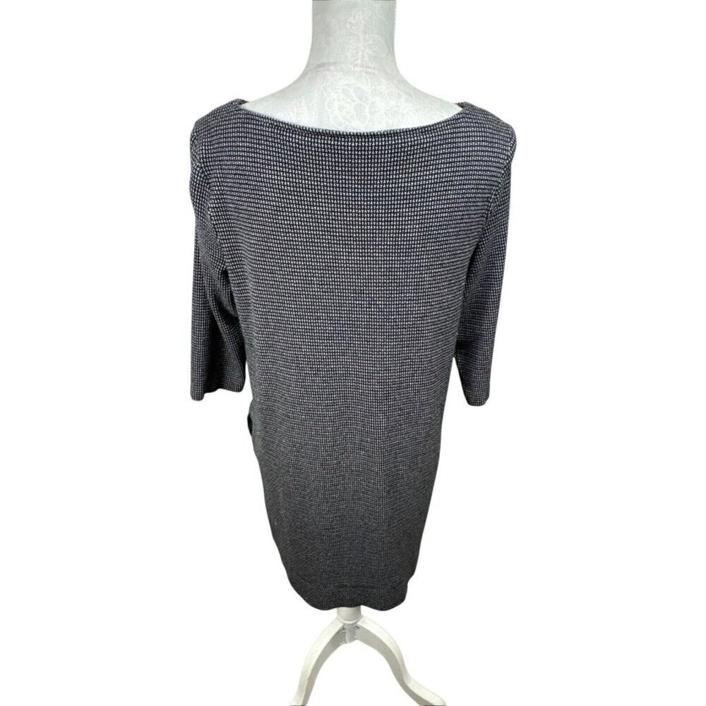 J. Jill Ponte Stretch Knit Sheath Dress Women's M B&W Pockets 3/4 Sleeve - Picture 3 of 12